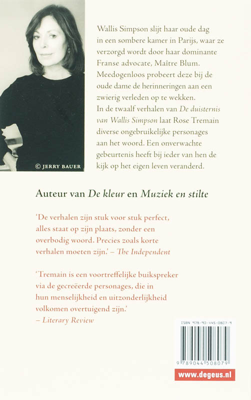 Achterkant van De duisternis van Wallis Simpson