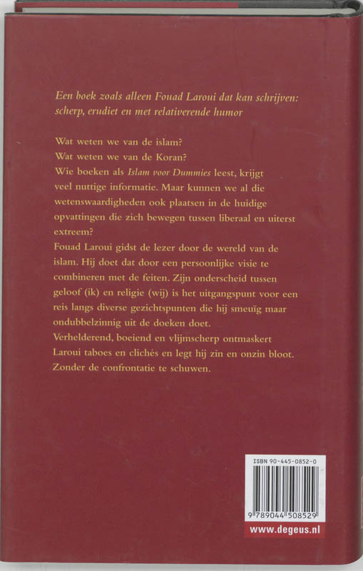 Achterkant van Over het islamisme