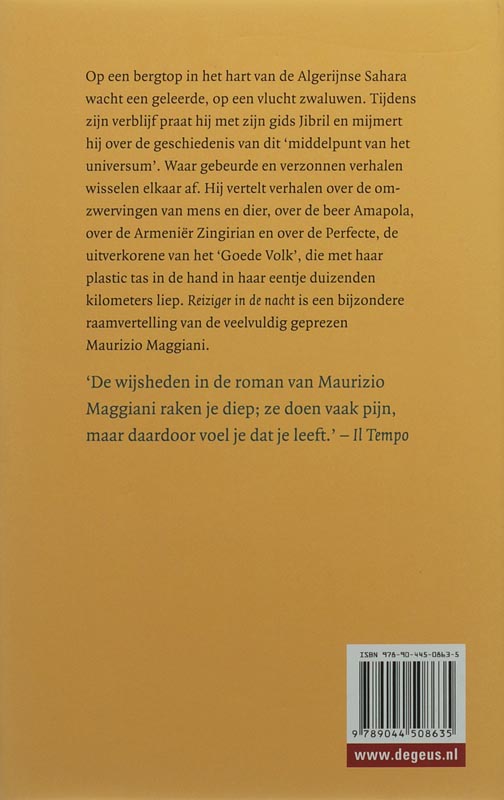 Achterkant van Reiziger in de nacht