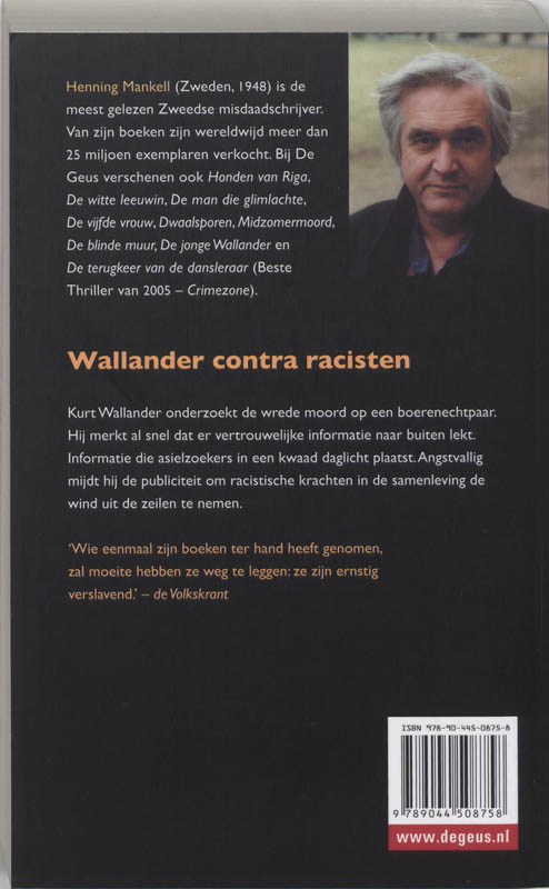 Achterkant van Moordenaar zonder gezicht