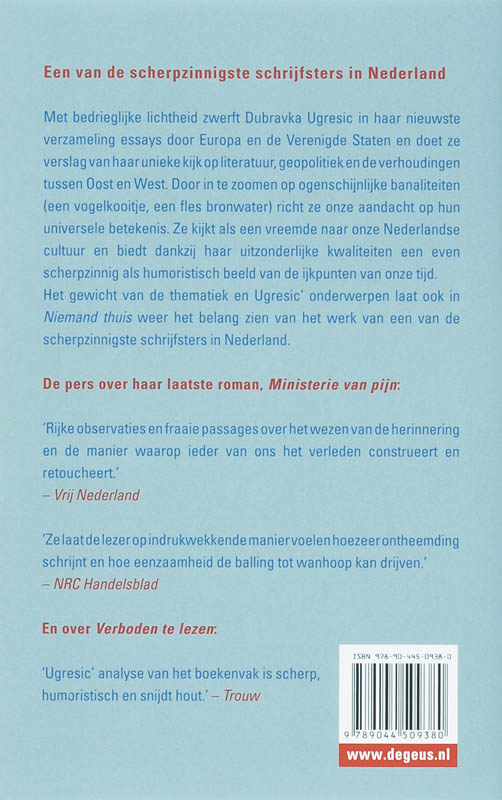Achterkant van Niemand thuis