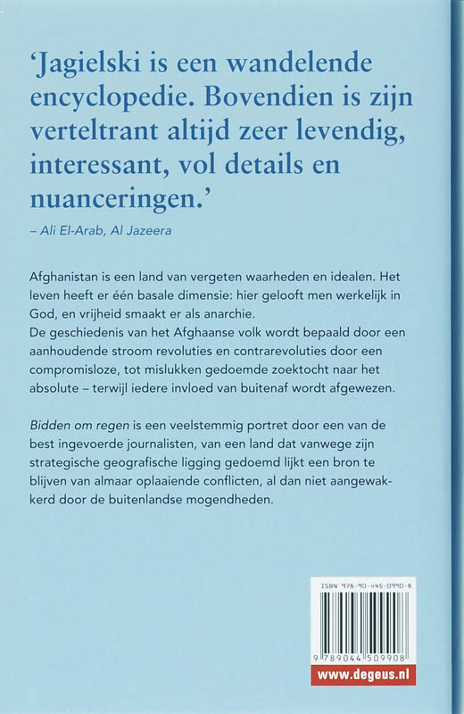 Achterkant van Bidden om regen