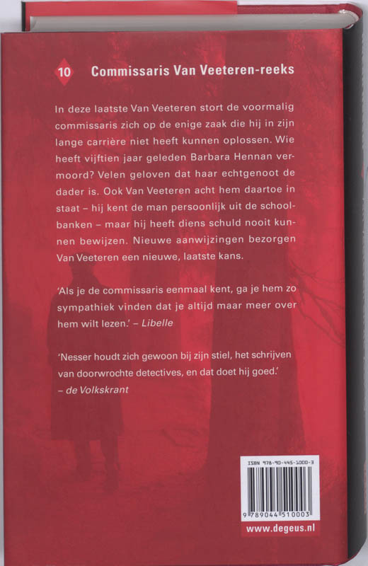 Achterkant van Van Veeteren en de zaak-G.