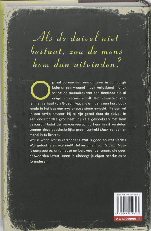 Achterkant van Het testament van Gideon Mack