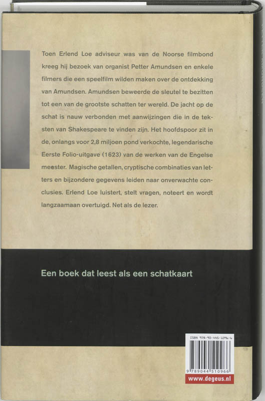 Achterkant van De ontmaskering van Shakespeare