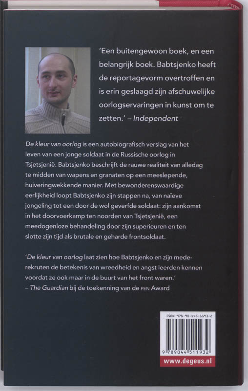Achterkant van De kleur van oorlog