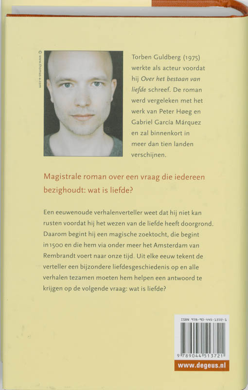 Achterkant van Over het bestaan van liefde