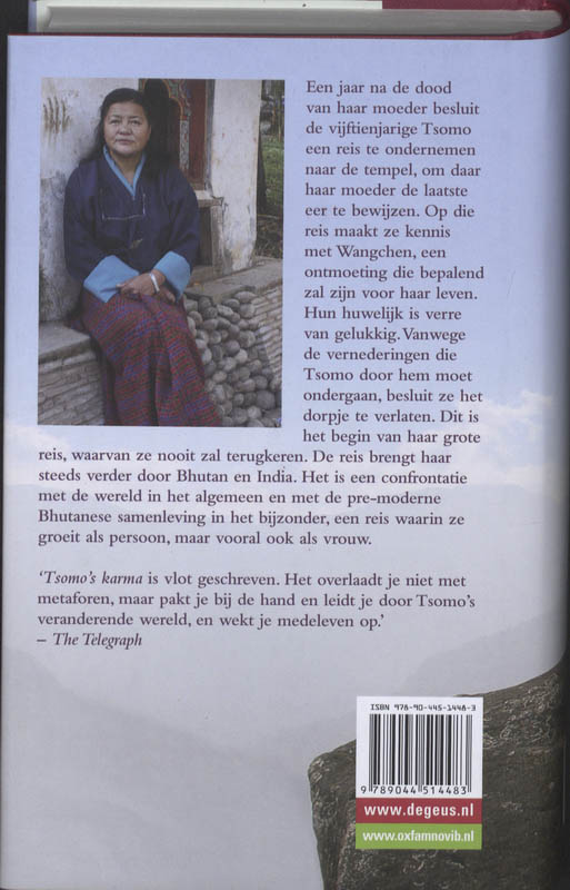 Achterkant van Tsomo's karma