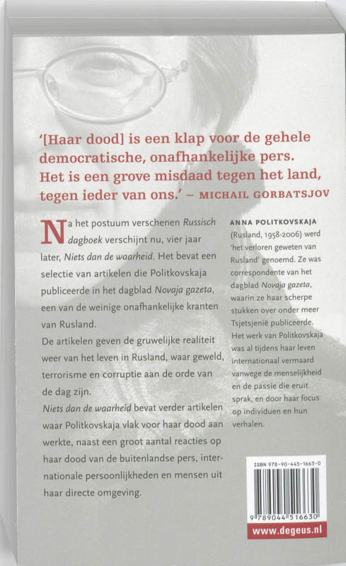 Achterkant van Niets dan de waarheid