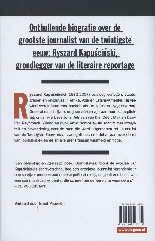 Achterkant van Kapuscinski