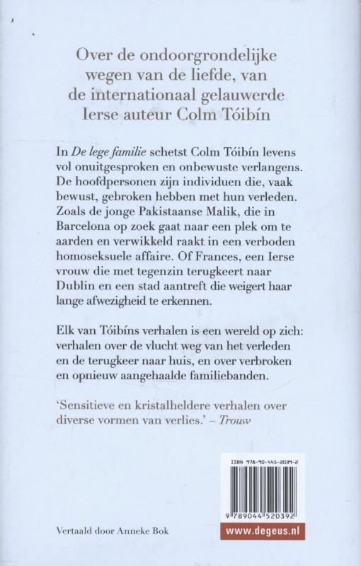 Achterkant van De lege familie