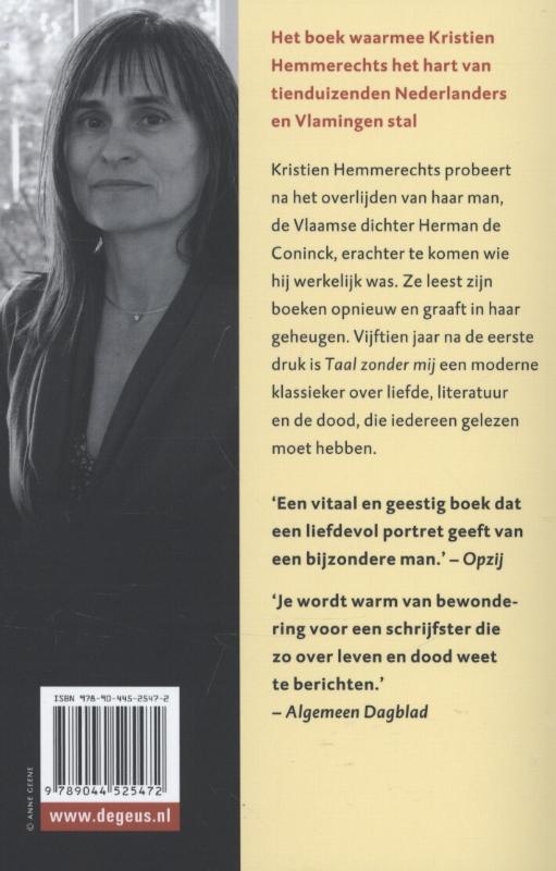 Achterkant van Taal zonder mij