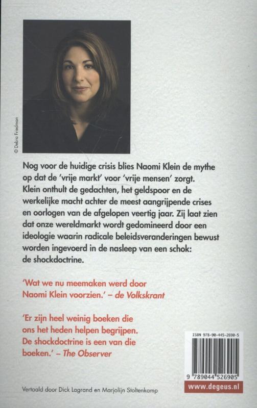 Achterkant van De shockdoctrine