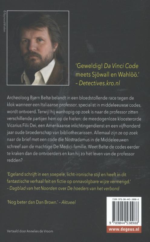Achterkant van Het testament van Nostradamus