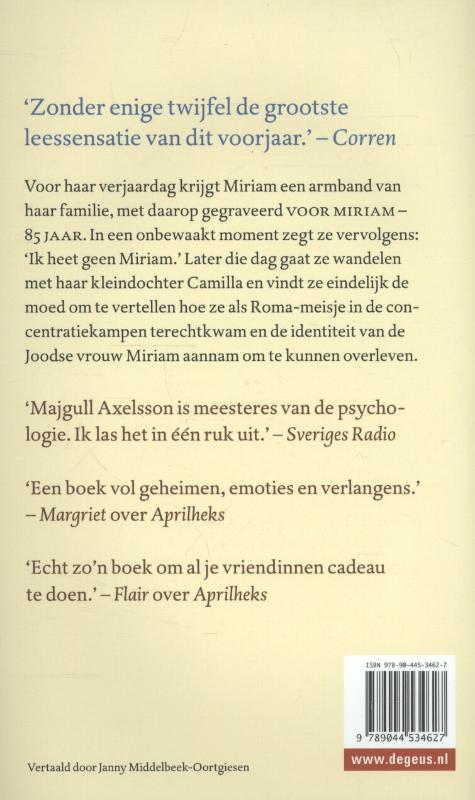 Achterkant van Ik heet geen Miriam