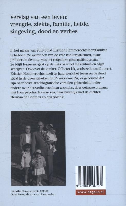 Achterkant van Er gebeurde dit, er gebeurde dat