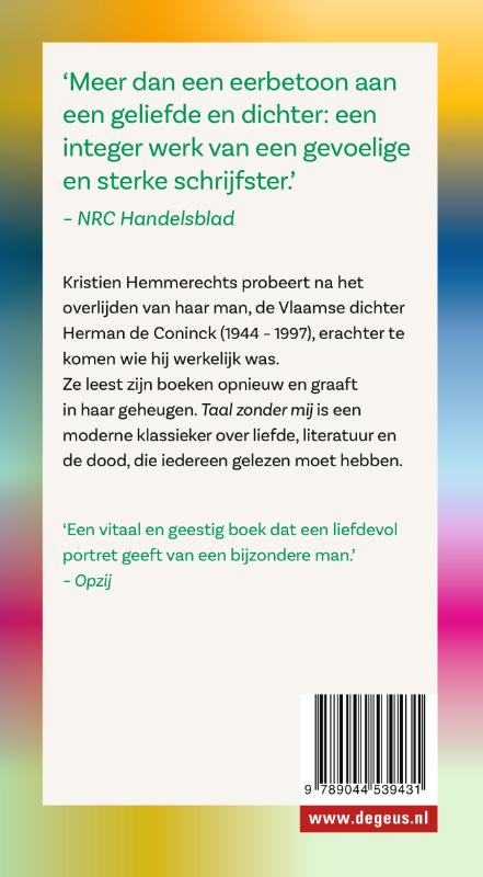 Achterkant van Taal zonder mij