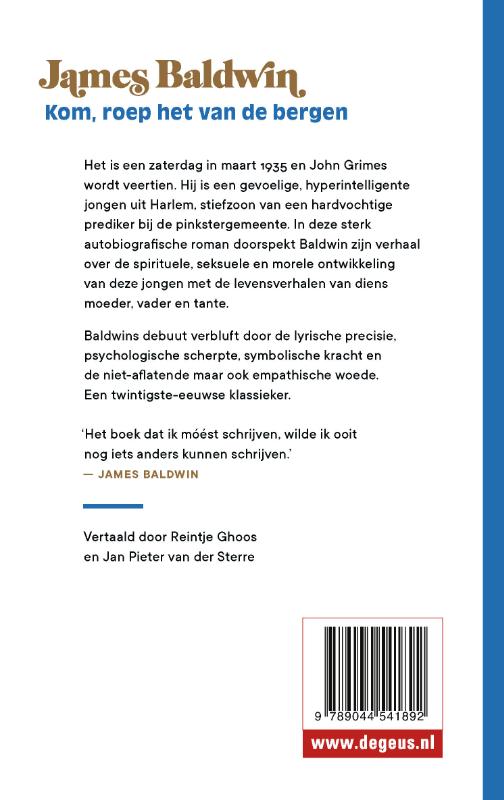 Achterkant van Kom, roep het van de bergen
