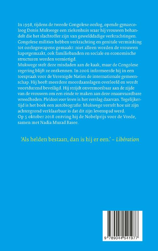 Achterkant van Pleidooi voor leven