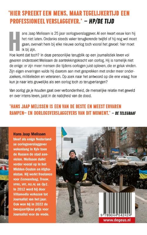 Achterkant van Van oorlog ga je houden