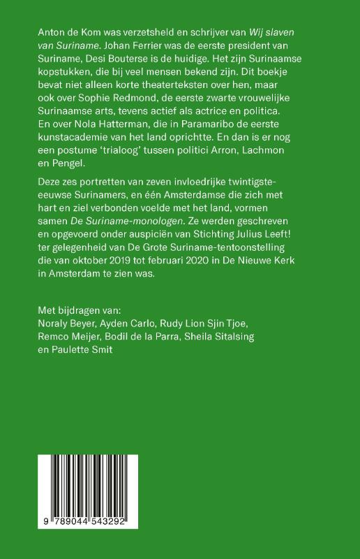 Achterkant van De Suriname-monologen