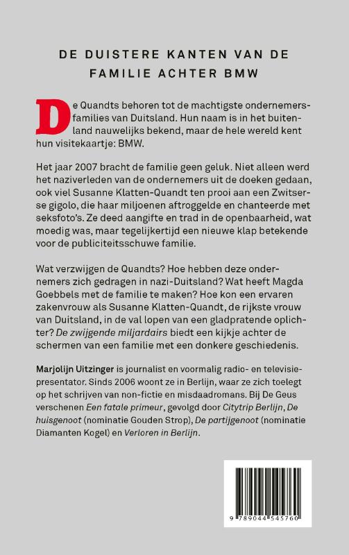 Achterkant van De zwijgende miljardairs