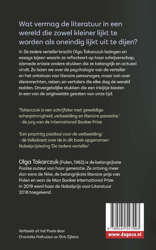 Achterkant van De tedere verteller