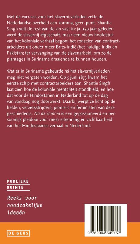 Achterkant van Na de komma