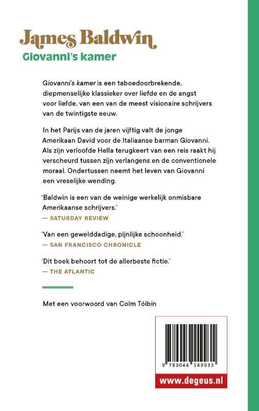 Achterkant van Giovanni's kamer