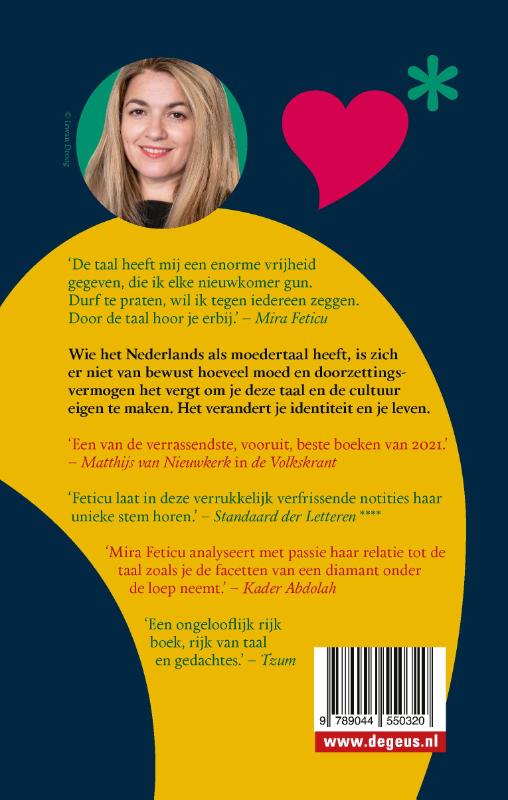Achterkant van Liefdesverklaring aan de Nederlandse taal