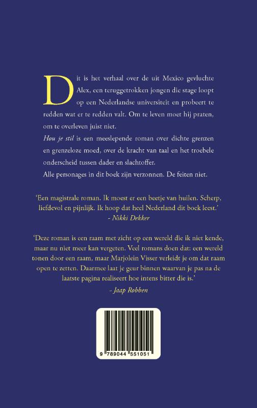 Achterkant van Hou je stil