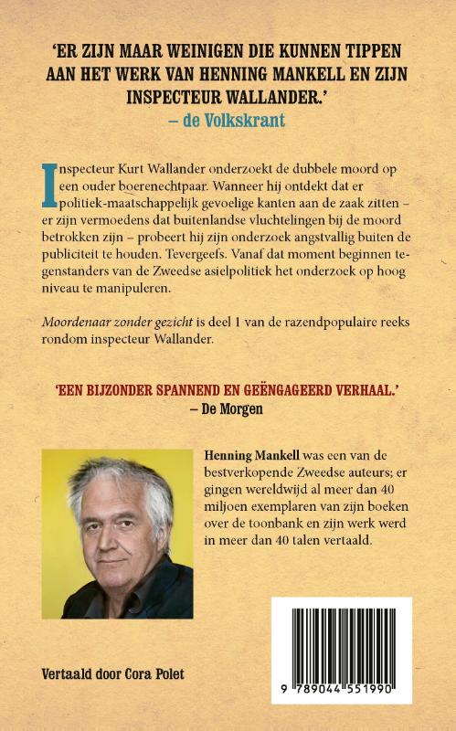 Achterkant van Moordenaar zonder gezicht
