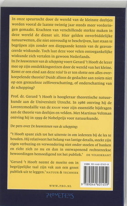 Achterkant van De bouwstenen van de schepping