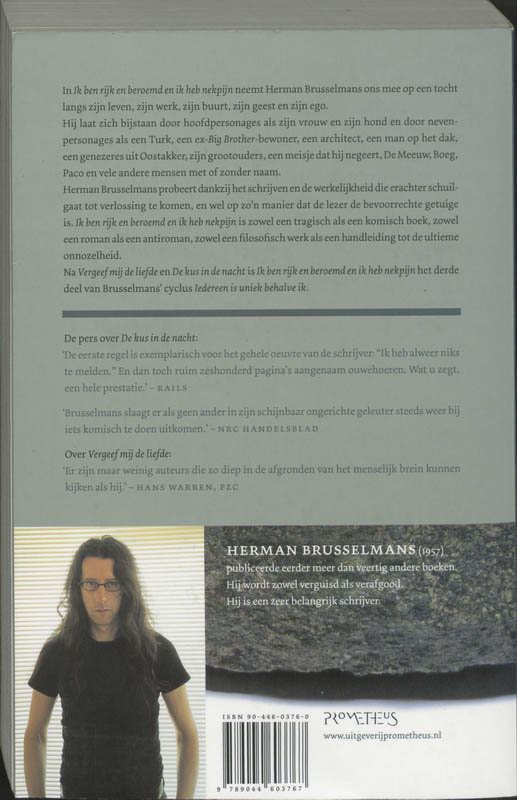 Achterkant van Ik ben rijk en beroemd en ik heb nekpijn