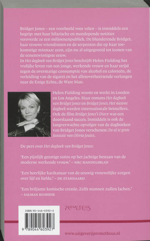 Achterkant van Het dagboek van Bridget Jones