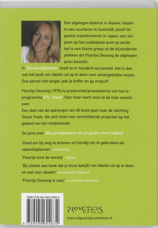 Achterkant van 100 wereldplekken