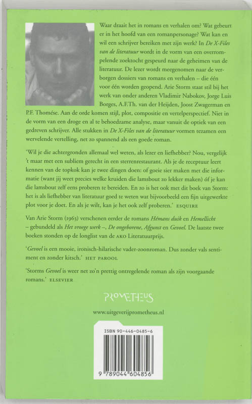 Achterkant van De X-Files van de literatuur