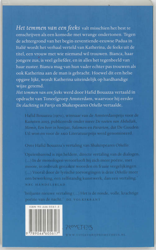 Achterkant van Het temmen van een feeks