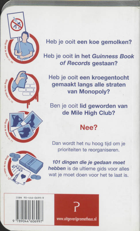 Achterkant van 101 dingen die je gedaan moet hebben