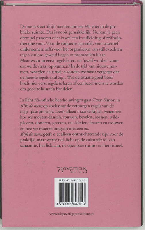 Achterkant van Kijk de mens