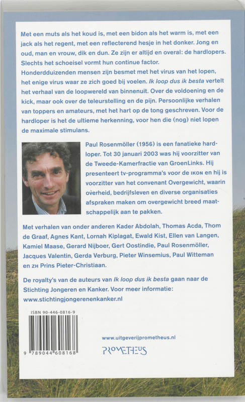 Achterkant van Ik loop dus ik besta