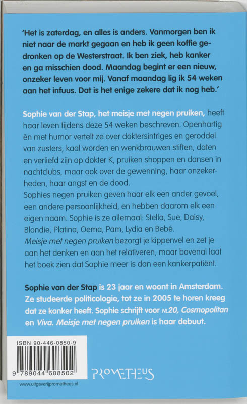 Achterkant van Meisje met negen pruiken