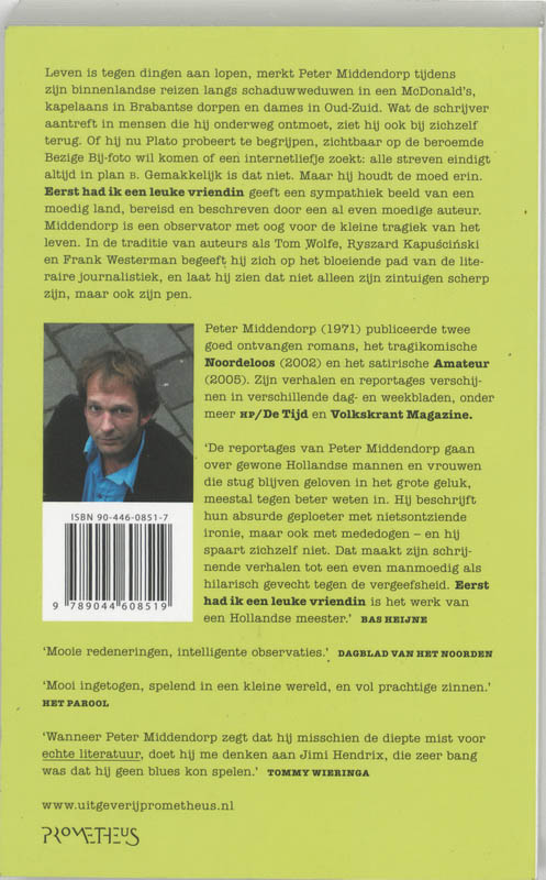 Achterkant van Eerst had ik een leuke vriendin