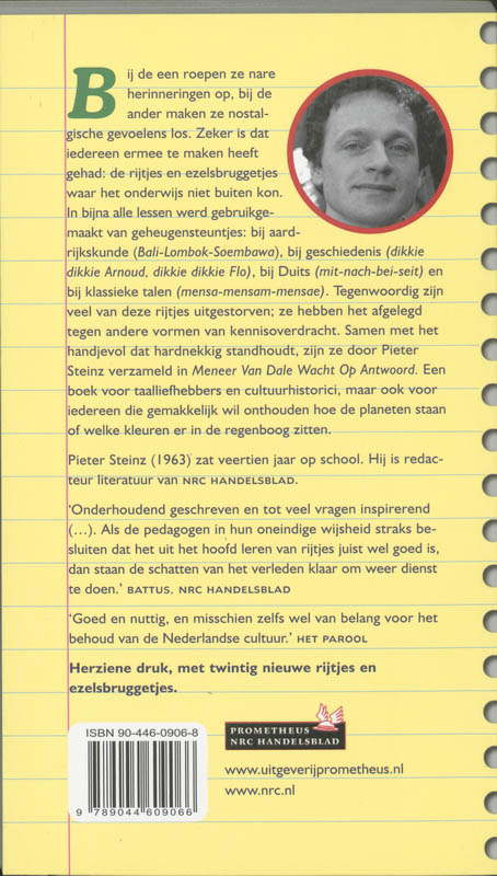 Achterkant van Meneer van Dale wacht op antwoord