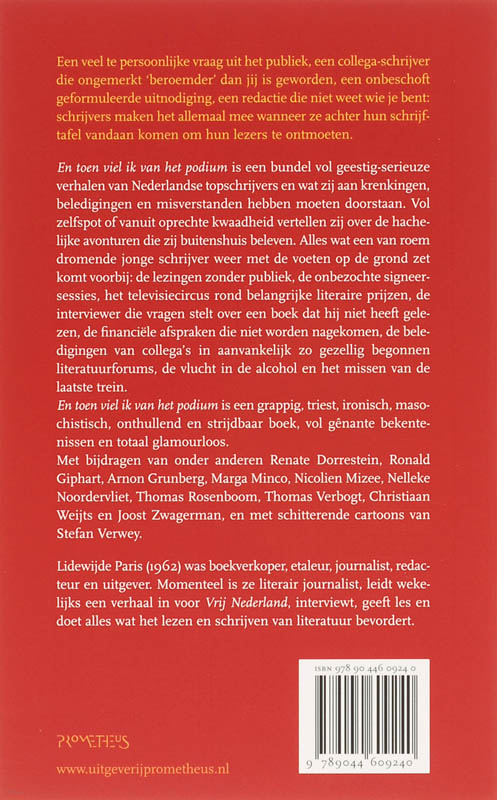 Achterkant van En toen viel ik van het podium