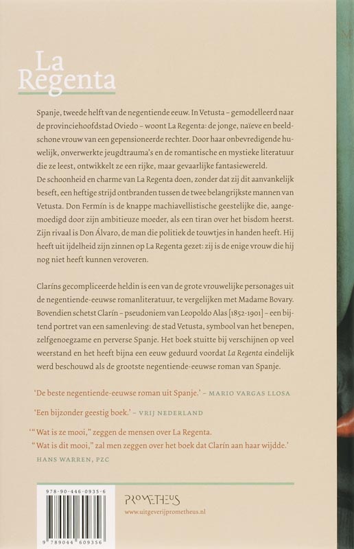 Achterkant van La Regenta