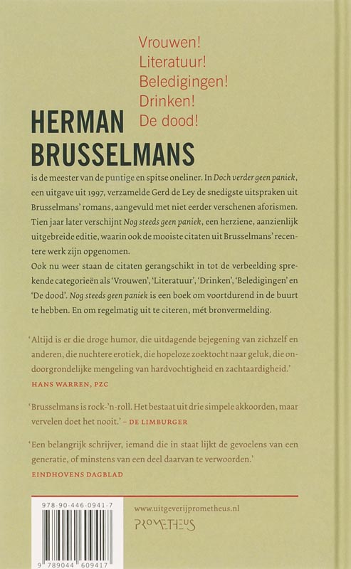 Achterkant van Nog steeds geen paniek