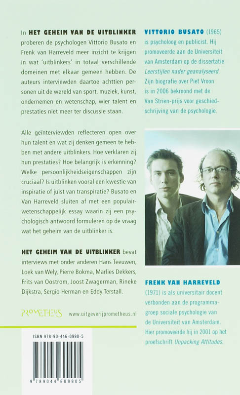 Achterkant van Het geheim van de uitblinker