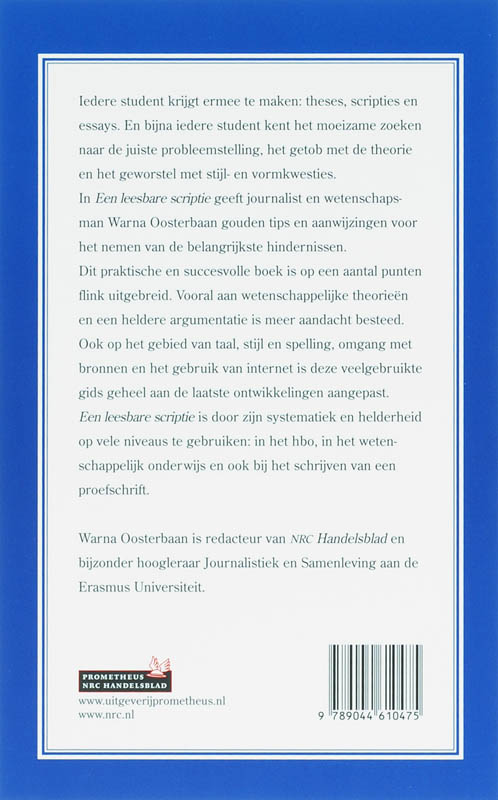 Achterkant van Een leesbare scriptie