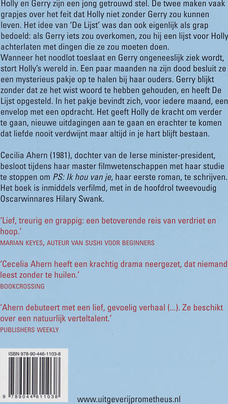 Achterkant van PS: Ik hou van je
